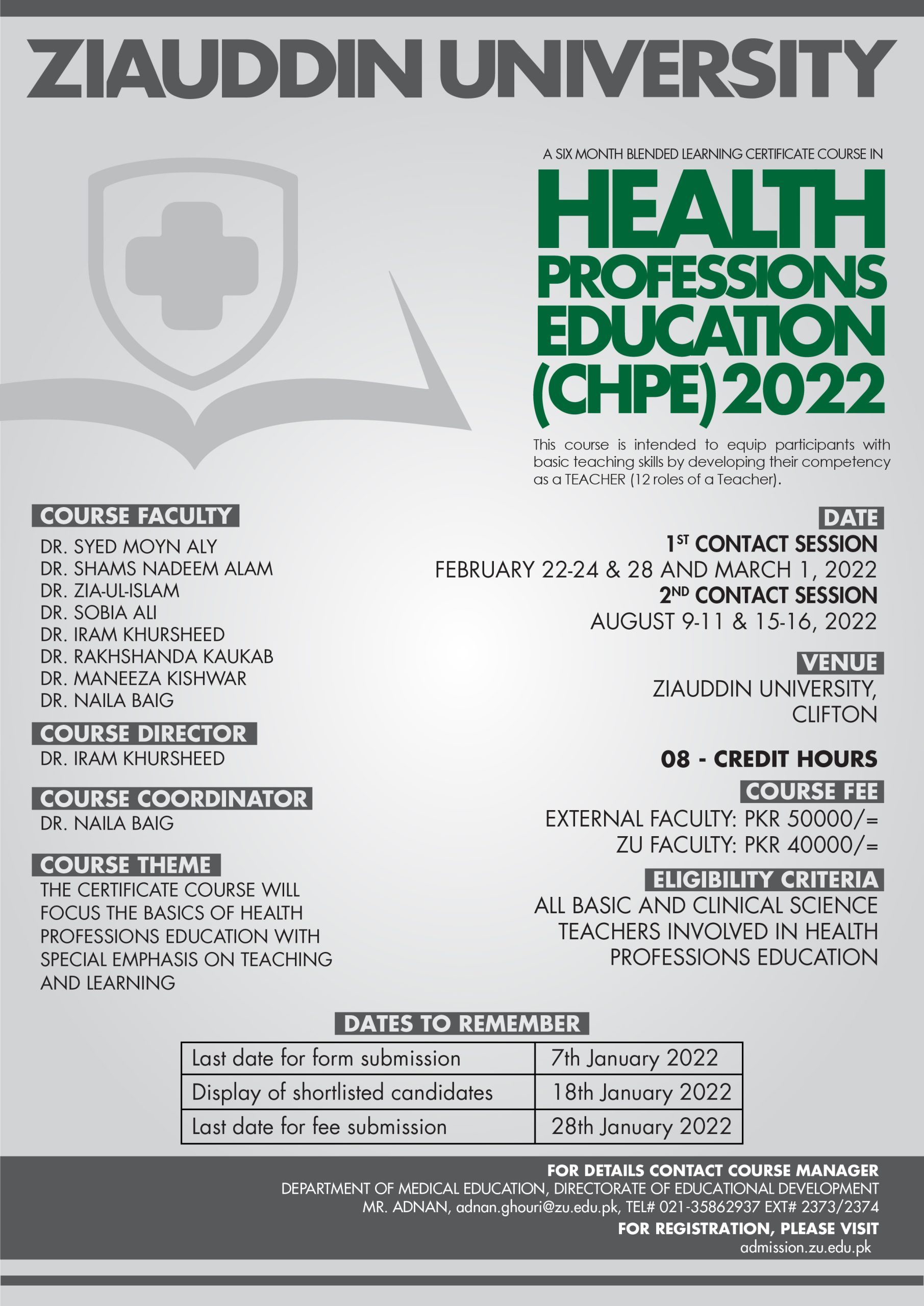 Admission Health Professions Education (CHPE) 2022